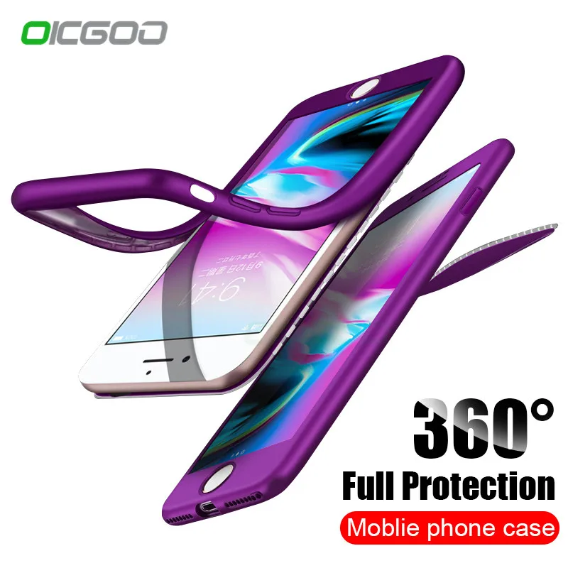 OICGOO 360 Luxury Silicon Soft TPU Full Cover Case For iPhone 6 7 8 Plus Case With Glass For iPhone 6 6s Plus 5 5s SE Phone Case
OICGOO 360 Luxury Silicon Soft TPU Full Cover Case For iPhone 6 7 8 Plus Case With Glass For iPhone 6 6s Plus 5 5s SE Phone Case