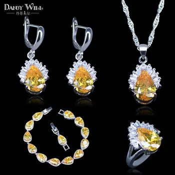 Sparkling Yellow Cubic Zirconia Earring And Necklace And Bracelets And Pendant Fashion Women Silver Color Jewelry Sets
Sparkling Yellow Cubic Zirconia Earring And Necklace And Bracelets And Pendant Fashion Women Silver Color Jewelry Sets
