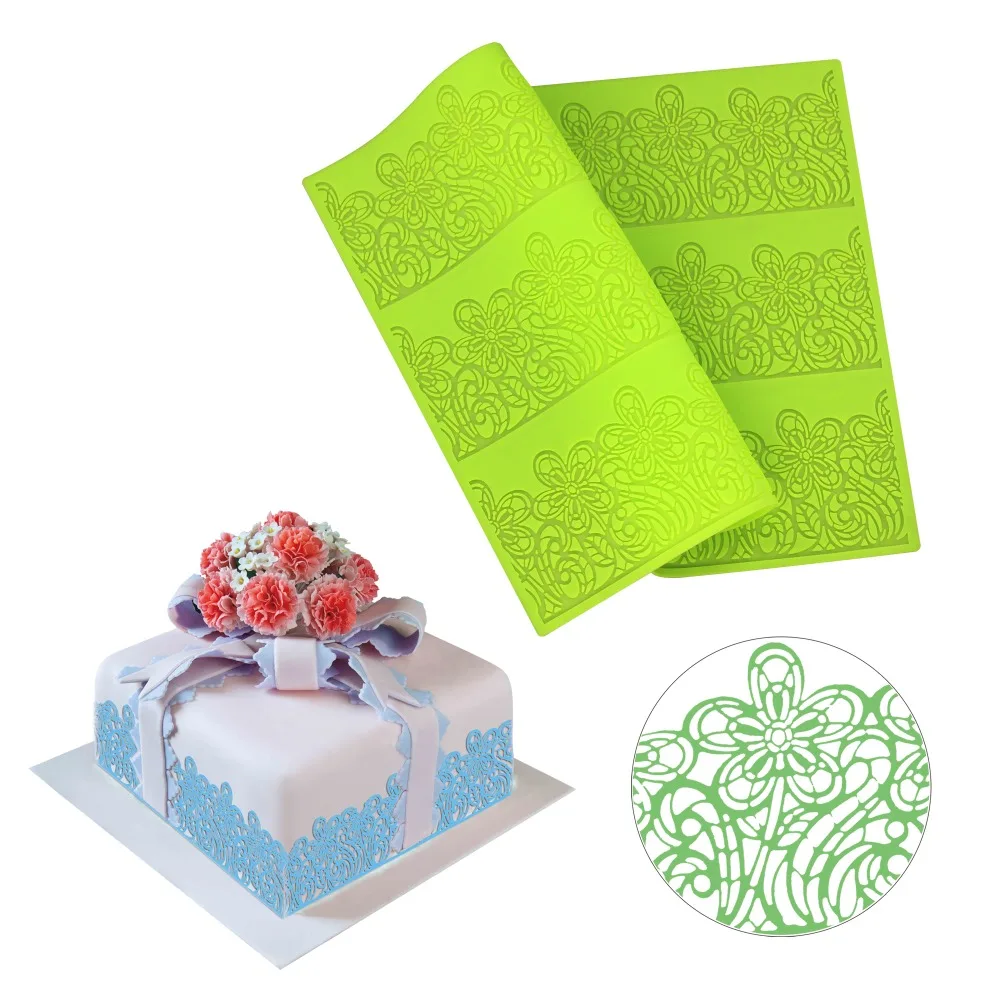 Cake decoration tools Big Size Flower shape silicone lace mat , fondant Sugar lace cake mat wedding cake silicone lace mold
Cake decoration tools Big Size Flower shape silicone lace mat , fondant Sugar lace cake mat wedding cake silicone lace mold