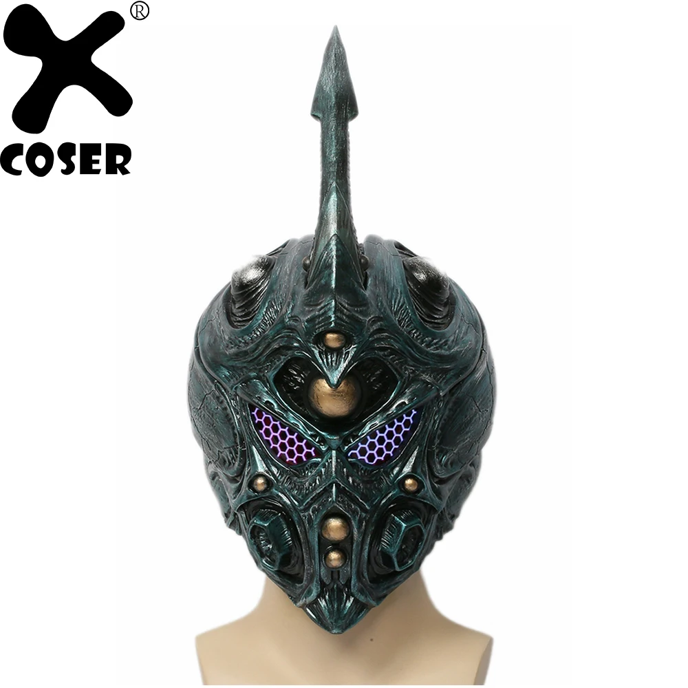 XCOSER Bio Booster Armor Guyver Helmet Anime Cosplay Costume Prop Dark Green Face Mask Full Head Helmet With Detachable Horn
XCOSER Bio Booster Armor Guyver Helmet Anime Cosplay Costume Prop Dark Green Face Mask Full Head Helmet With Detachable Horn