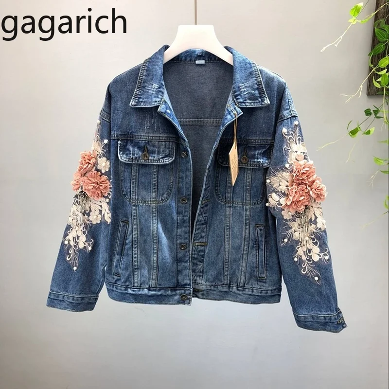 Gagarich Women Jacket 2019 Fashion Embroidered Three-dimensional Flowers Short Long-sleeved Loose Short Female Denim Coat
Gagarich Women Jacket 2019 Fashion Embroidered Three-dimensional Flowers Short Long-sleeved Loose Short Female Denim Coat