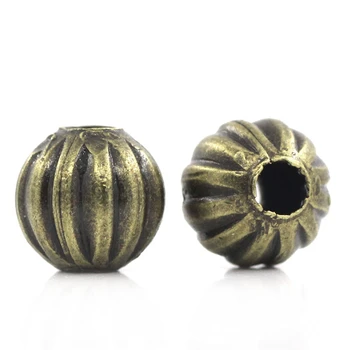 

DoreenBeads Spacer Beads Pumpkin Antique Bronze 6mm Dia,Hole:Approx 1.9mm,200PCs (B25271), yiwu