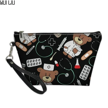Customized Cosmetic Bag PU Leather Makeup Pouch for Girls Travel Organizer Cartoon Bear Doctor Print Cosmetic Bags Cases Women
Customized Cosmetic Bag PU Leather Makeup Pouch for Girls Travel Organizer Cartoon Bear Doctor Print Cosmetic Bags Cases Women