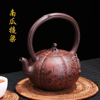 

Yixing Purple Sand Pot Manual Purple Mud Teapot Pumpkin Tiliang Cao Zhigang Craftsman Zhuduan Teaware Delivery