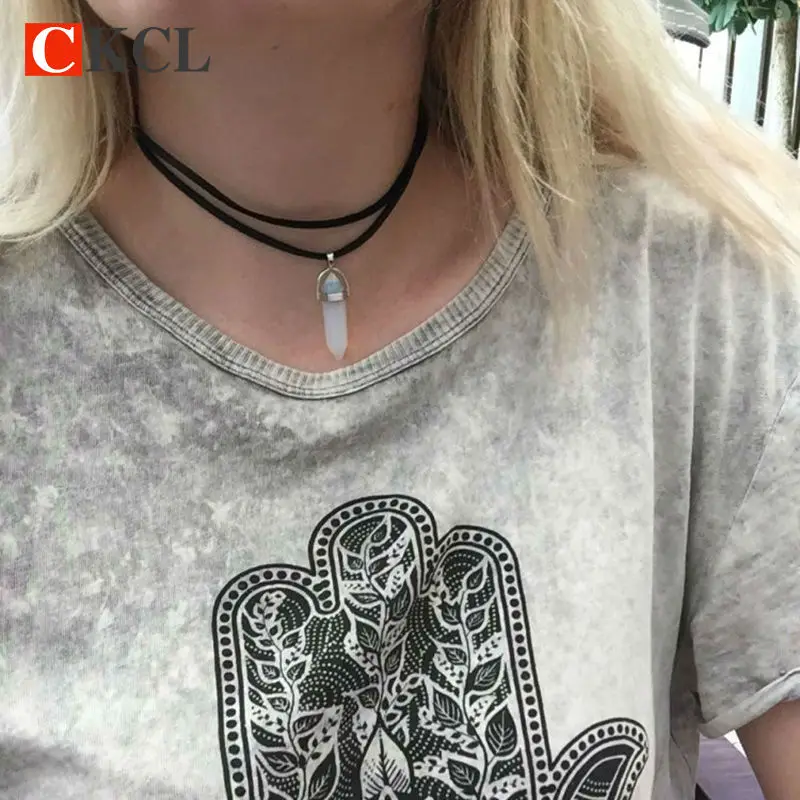 New Bohemian Boho Stone Pendant Neck Choker Necklace For Women Leather Natural Crystal Druzy Stone Collar Maxi Chocker
New Bohemian Boho Stone Pendant Neck Choker Necklace For Women Leather Natural Crystal Druzy Stone Collar Maxi Chocker