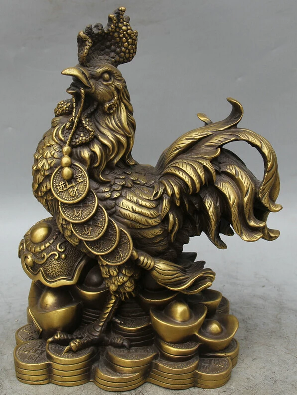 Collectible bronze S2014 13" Chinese Copper Ru Yi Wealth Money Zodiac Year Rooster Cock Statue sculpture B0403
Collectible bronze S2014 13" Chinese Copper Ru Yi Wealth Money Zodiac Year Rooster Cock Statue sculpture B0403
