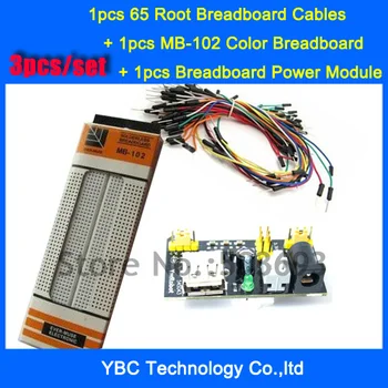 3.3V/5V MB102 Breadboard Power Module+MB-102 Solderless Prototype Breadboard Kit +65 Flexible Jumper Wires
3.3V/5V MB102 Breadboard Power Module+MB-102 Solderless Prototype Breadboard Kit +65 Flexible Jumper Wires