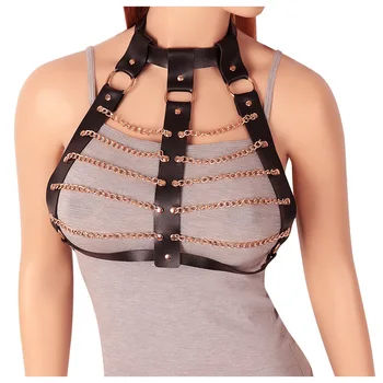 Leather Harness Chest Belt Women Crop Top Cage Bra Metal Chain Punk Goth Black Adjust Fashion Party Dance Festival Rave Wear
Leather Harness Chest Belt Women Crop Top Cage Bra Metal Chain Punk Goth Black Adjust Fashion Party Dance Festival Rave Wear