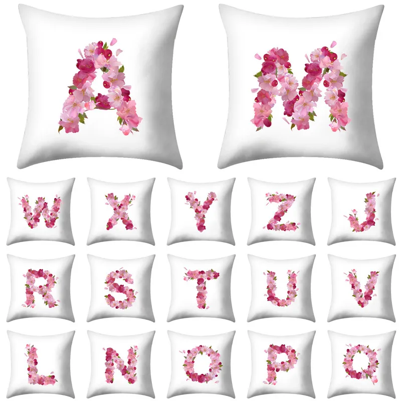 Letter Pink Floral Decorative Pillow Case Polyester Cushion Cover Throw Pillow Decor for Home Sofa Decoration Pillowcover 40528
Letter Pink Floral Decorative Pillow Case Polyester Cushion Cover Throw Pillow Decor for Home Sofa Decoration Pillowcover 40528