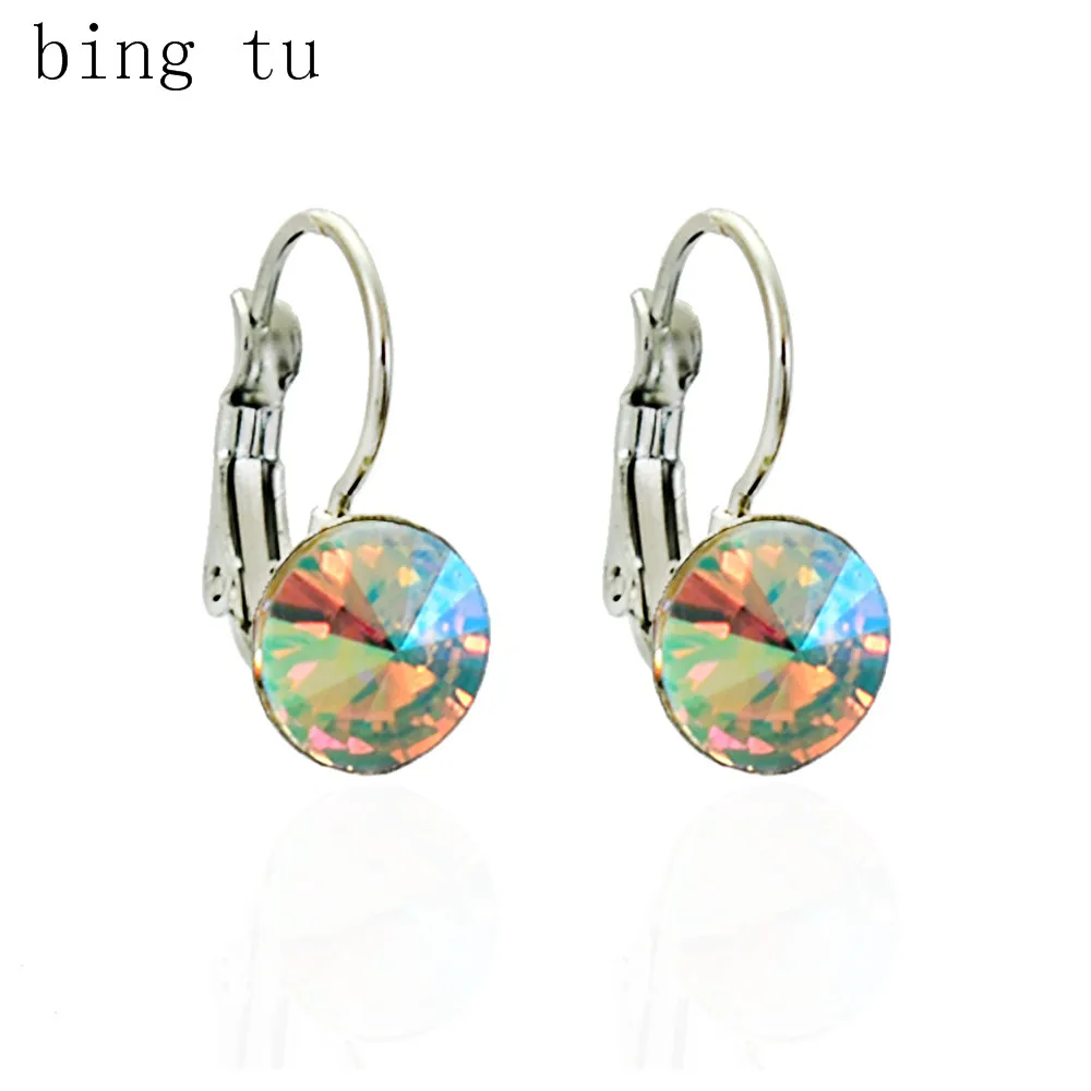 Bing Tu Women Jewellery Colorful Round Crystal Drop Earrings Stainless Steel Dangling Earring 8MM Jewelry Geometric Earings
Bing Tu Women Jewellery Colorful Round Crystal Drop Earrings Stainless Steel Dangling Earring 8MM Jewelry Geometric Earings