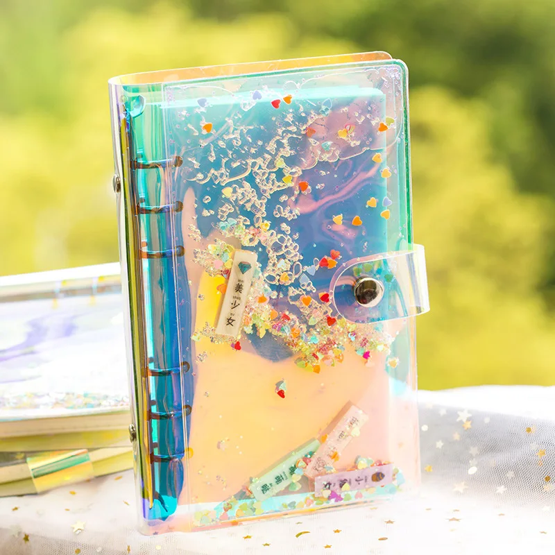 1pcs Transparent pvc Cover Planner Notebook Creative laser Diary loose-leaf Book Exercise Composition Binding Note Notepad
1pcs Transparent pvc Cover Planner Notebook Creative laser Diary loose-leaf Book Exercise Composition Binding Note Notepad