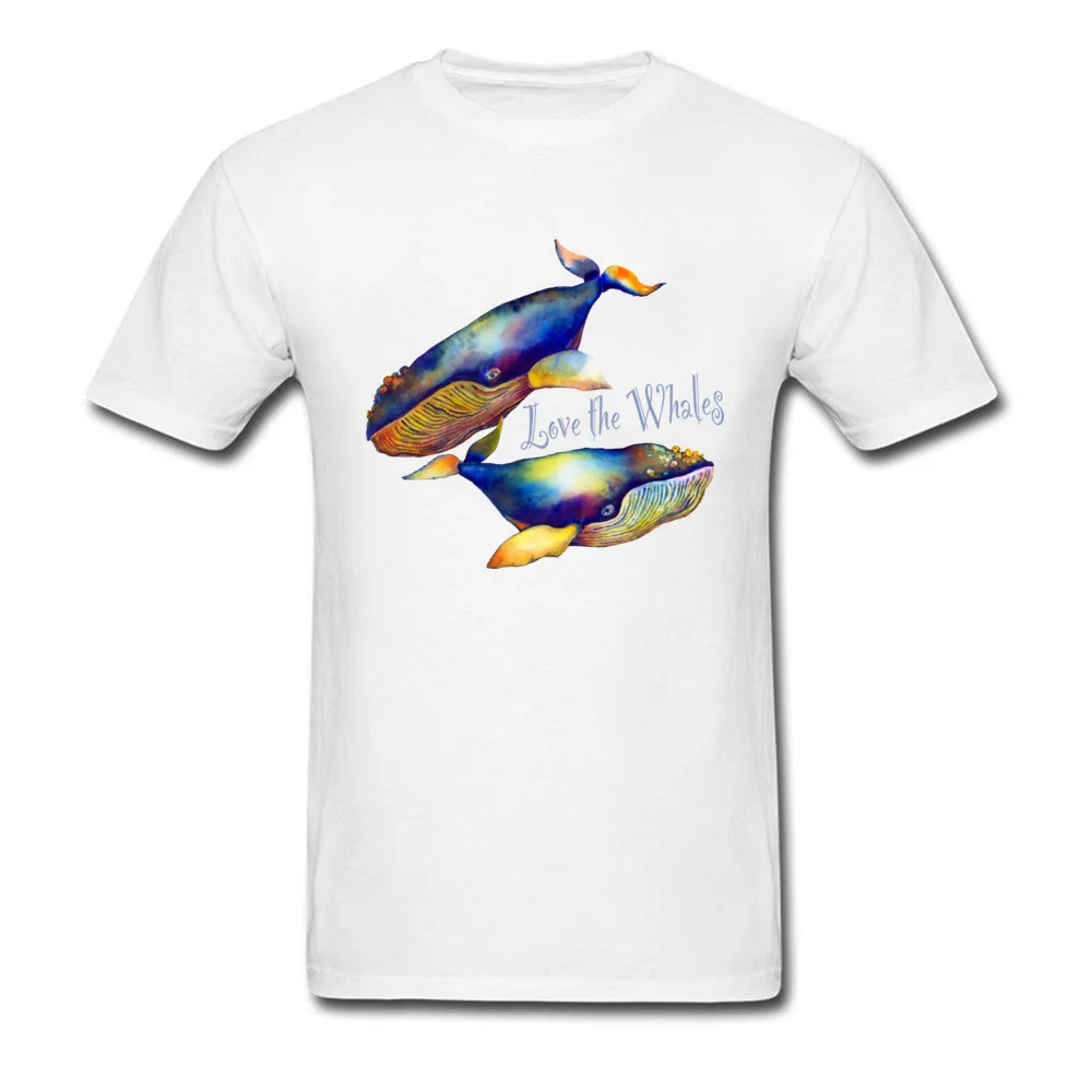 Love the Whales T-shirts Hip Hop Short Sleeve Hip hop 100% Cotton O-Neck Adult Tops Tees cosie Tee Shirt Summer Love the Whales white