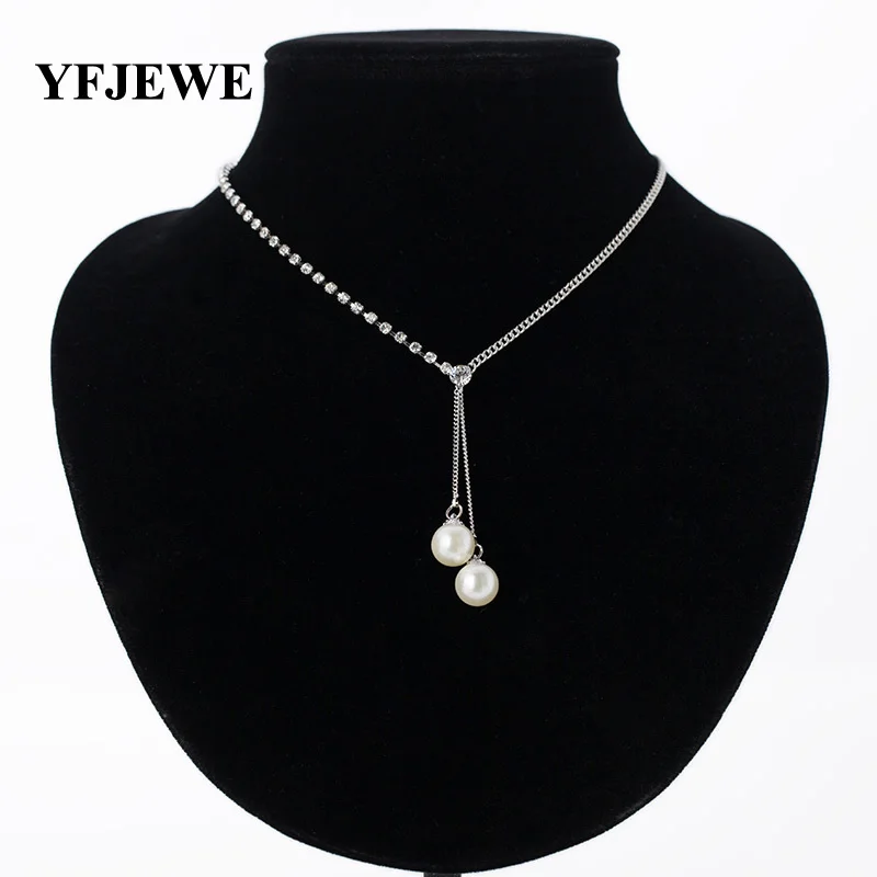 YFJEWE Luxury Elegant pearl Pendant Necklace sliver Plated Chain Necklace Austrian Crystal Pearl Necklace For Women #N098
YFJEWE Luxury Elegant pearl Pendant Necklace sliver Plated Chain Necklace Austrian Crystal Pearl Necklace For Women #N098
