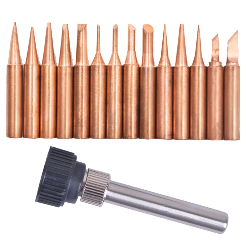 Handskit 15PCS Pure Copper Solder Iron Tip 900M Tip for Soldering Rework Station for 936, 937, 938, 969, 8586, 852D Solder Tips
Handskit 15PCS Pure Copper Solder Iron Tip 900M Tip for Soldering Rework Station for 936, 937, 938, 969, 8586, 852D Solder Tips
