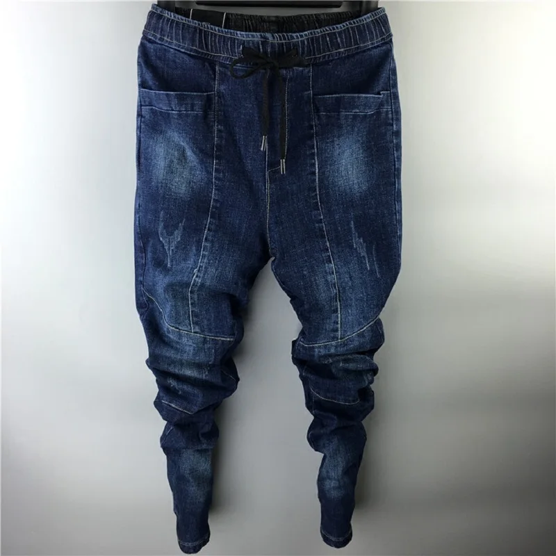 Spring Summer Blue Jeans Men Pockets Pleated Chic Harem Denim Pants Slim Pencil Pants Trend Long Trouser Plus Size 28-40 MK0091
Spring Summer Blue Jeans Men Pockets Pleated Chic Harem Denim Pants Slim Pencil Pants Trend Long Trouser Plus Size 28-40 MK0091