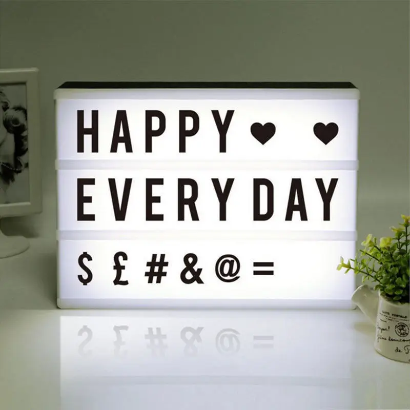 WRUMAVA A4 size Cinematic Cinema Light Up 90PCS Letter Box Sign Lightbox Message Board Home Night Lamp Table Decoration Lighting
WRUMAVA A4 size Cinematic Cinema Light Up 90PCS Letter Box Sign Lightbox Message Board Home Night Lamp Table Decoration Lighting