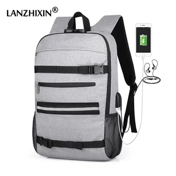 LANZHIXIN Casual Men Backpack USB Oxford Business Sports Skateboard Bag Backpacks usb Music Men Anti-theft Laptop School Bags 
LANZHIXIN Casual Men Backpack USB Oxford Business Sports Skateboard Bag Backpacks usb Music Men Anti-theft Laptop School Bags