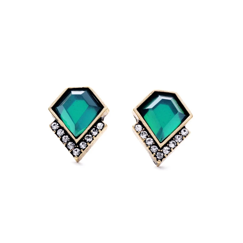 Image ORNAPEADIA Brand Wholesale High Quality Fashion Jewelry Classic Vintage Style Geometry Cubic Zirconia Stud Earrings For Women