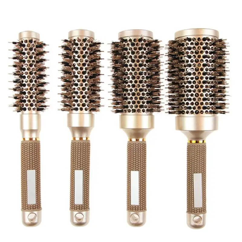 

1 Pcs Round Hair Comb Hairdressing Curling Hair Brushes Ceramic Iron Hair Comb Brush Curler Magic Comb Round Comb Hair Brushes