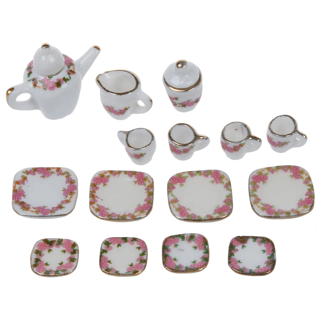 Set of 15pcs 1/12 Dollhouse Miniature Dining Ware Porcelain Tea Set Pot+Dish+Cup+Saucer
Set of 15pcs 1/12 Dollhouse Miniature Dining Ware Porcelain Tea Set Pot+Dish+Cup+Saucer