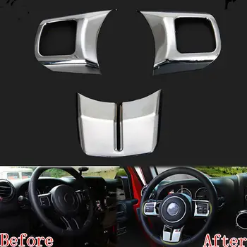 BBQ@FUKA 3Pcs Chrome Car Interior Steering Wheel Cover Trim Sticker Fit For Jeep Patriot Compass Wrangler 11-2015 Car Accessory
BBQ@FUKA 3Pcs Chrome Car Interior Steering Wheel Cover Trim Sticker Fit For Jeep Patriot Compass Wrangler 11-2015 Car Accessory