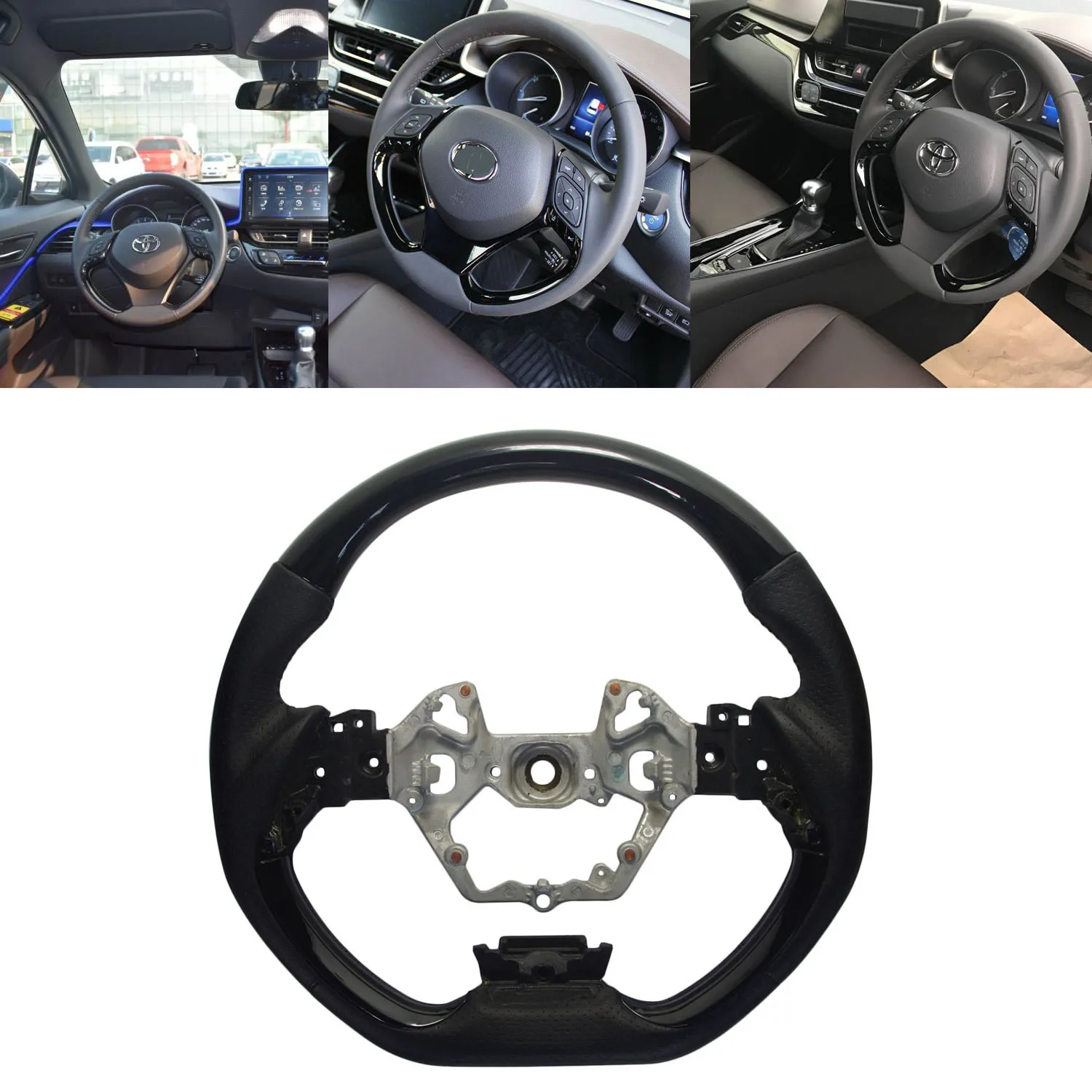 Piano Black Wood Leather Sports Steering Wheel Retrofit Compatible for Toyota C-HR 2018 2019 Medium or high Configuration CHR
Piano Black Wood Leather Sports Steering Wheel Retrofit Compatible for Toyota C-HR 2018 2019 Medium or high Configuration CHR