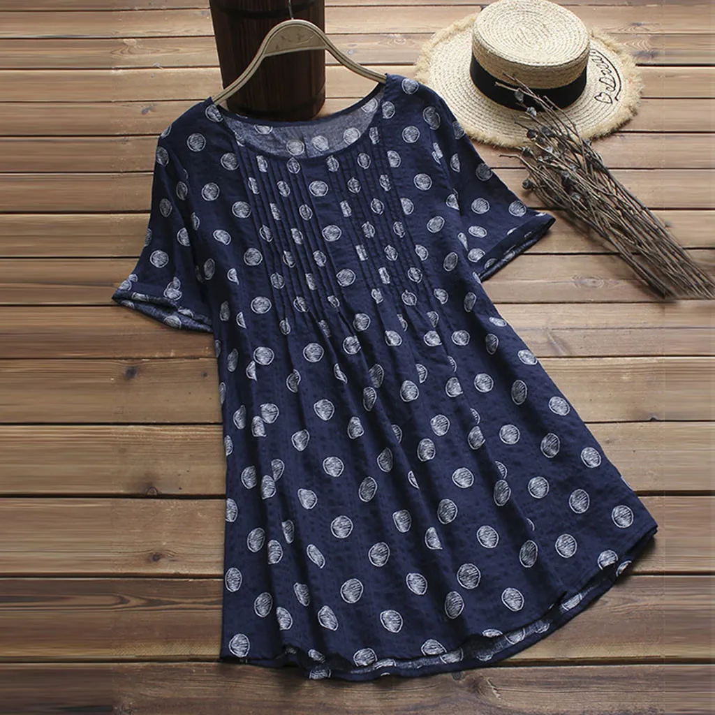 Blouse Women Casual Plus Size Loose Linen Dot Wave Swing Long Tops Blouse Chemisiers Et Blouses Femme Camisas Mujer Dropshipping
Blouse Women Casual Plus Size Loose Linen Dot Wave Swing Long Tops Blouse Chemisiers Et Blouses Femme Camisas Mujer Dropshipping
