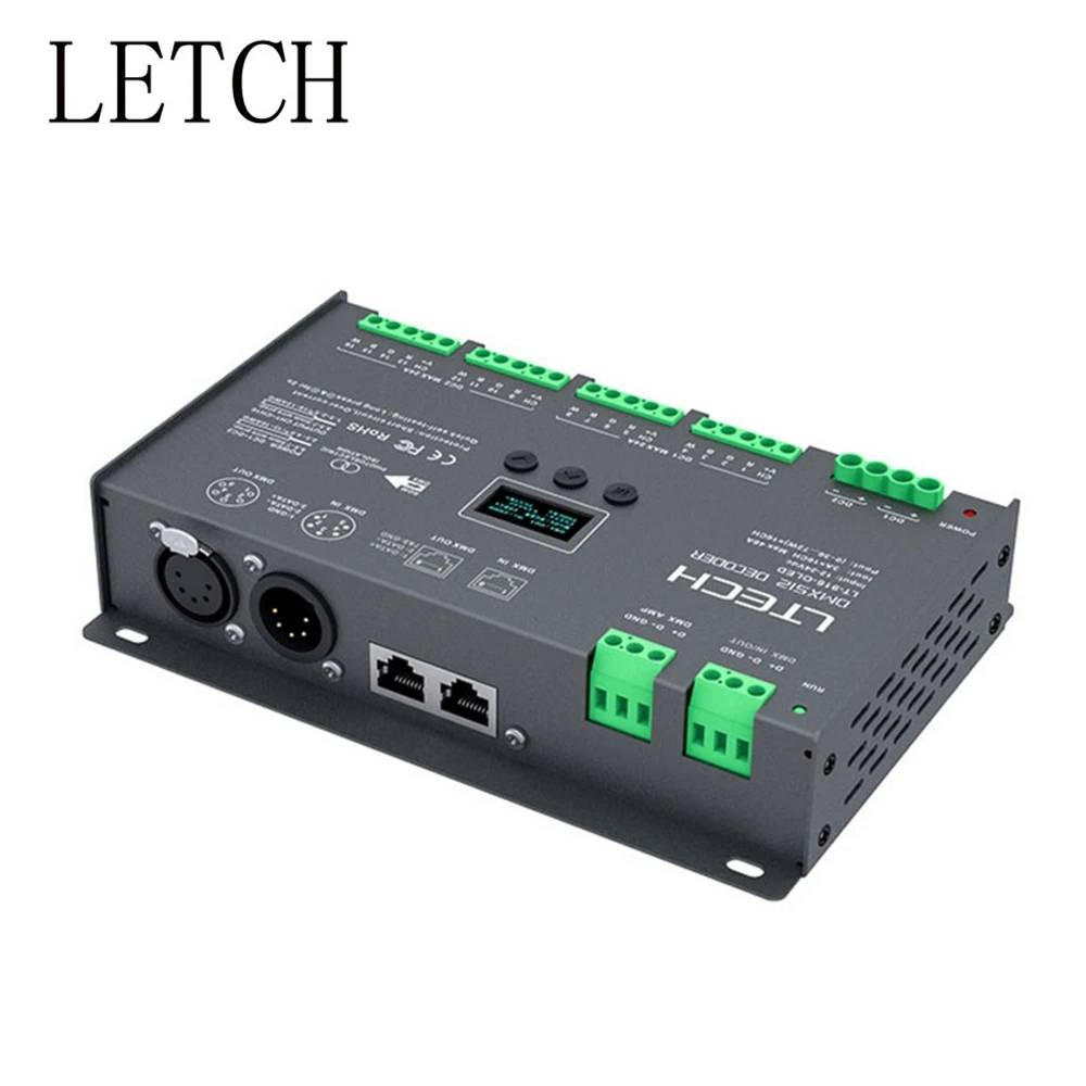 LTECH 16-channel DMX Decoding Driver LT-916 Input Voltage 12-24Vdc 3A * 16CH Output DMX512 / RDM / 3-pin XLR RJ45
LTECH 16-channel DMX Decoding Driver LT-916 Input Voltage 12-24Vdc 3A * 16CH Output DMX512 / RDM / 3-pin XLR RJ45