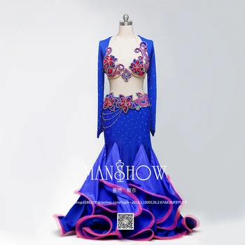 Custom Belly Dance Suit Luxury Diamond Tops and Mesh Fishtail Skirt 2pcs Sets For Women Dancing Stage Performance Costume
Custom Belly Dance Suit Luxury Diamond Tops and Mesh Fishtail Skirt 2pcs Sets For Women Dancing Stage Performance Costume