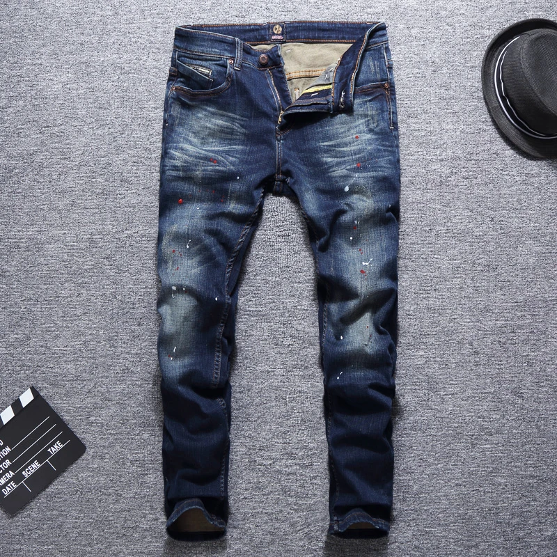 Fashion Streetwear Men Jeans Retro Wash Paint Designer Printed Jeans Men Elastic Hip Hop Pants Vintage Classical Jeans
Fashion Streetwear Men Jeans Retro Wash Paint Designer Printed Jeans Men Elastic Hip Hop Pants Vintage Classical Jeans