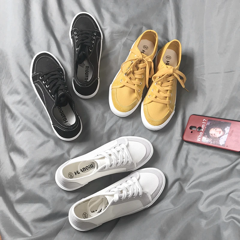 Women Yellow Sneakers Girls White Shoes Canvas Vulcanized Solid Color Basic Style Must Have All Match Lady Spring Shoes Flats
Women Yellow Sneakers Girls White Shoes Canvas Vulcanized Solid Color Basic Style Must Have All Match Lady Spring Shoes Flats