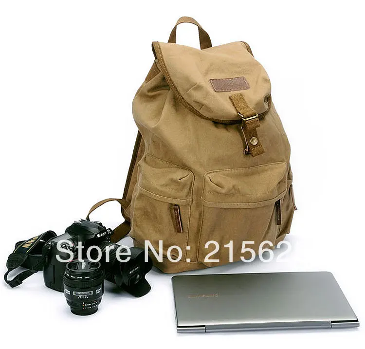 

Professional waterproof canvas DSLR camera backpack slr photo case laptop rucksack knapsack for canon Nikon fujifilm+raincover
