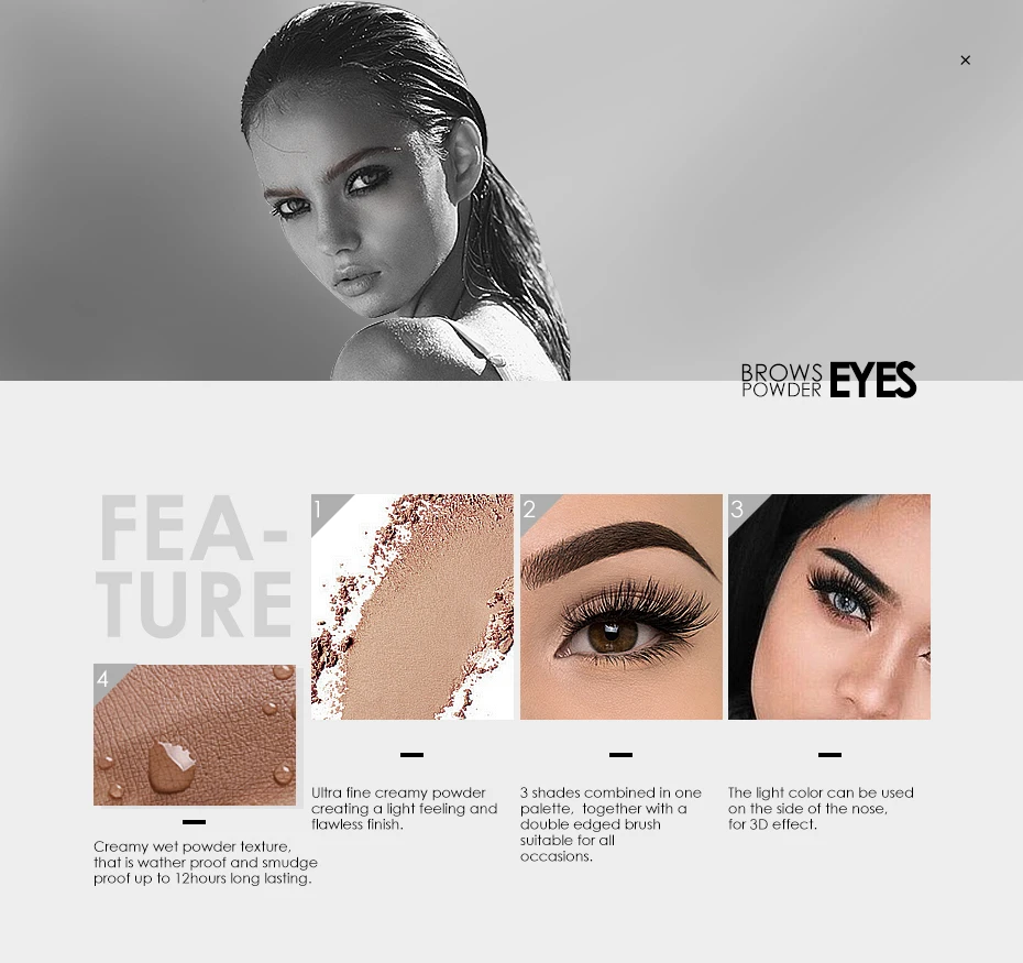 3 Color Waterproof Eye Shadow Eyebrow Powder Make Up Palette Women Beauty Cosmetic Eye Brow Makeup Kit Set by Focallure 3 Color Waterproof Eye Shadow Eyebrow Powder Make Up Palette Women Beauty Cosmetic Eye Brow Makeup Kit Set by Focallure