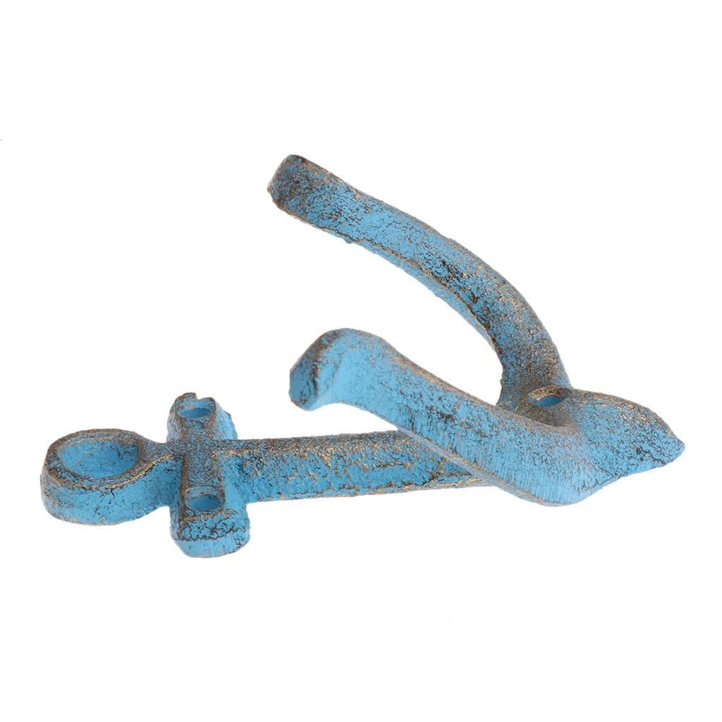 Metal Anchor Hooks Wall Door Mounted Clothes Towel Hat Key Hanger White Red Blue Brown andcrafted classic antique cast iron