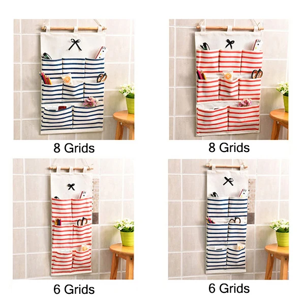 Multi-pockets Striped Wall Hanging Linen Cotton Storage Bag Bathroom Shelf Pouch MF999
Multi-pockets Striped Wall Hanging Linen Cotton Storage Bag Bathroom Shelf Pouch MF999