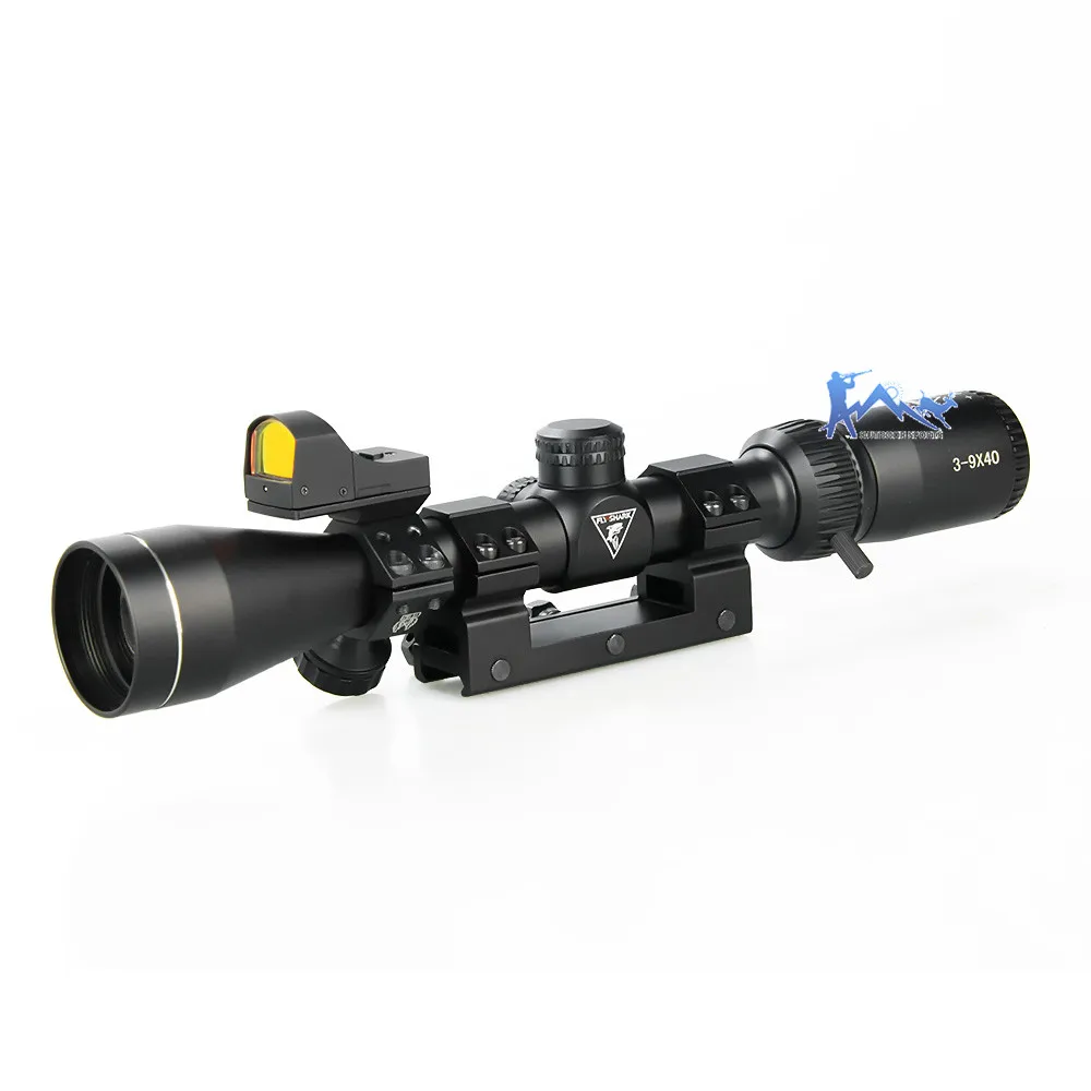 Fly Shark Rifle Scope Tactical 3x-9x40 Rifle Scope 1 inch Tube Black with Red Dot Sight For Outdoor Hunting OS1-0402
Fly Shark Rifle Scope Tactical 3x-9x40 Rifle Scope 1 inch Tube Black with Red Dot Sight For Outdoor Hunting OS1-0402