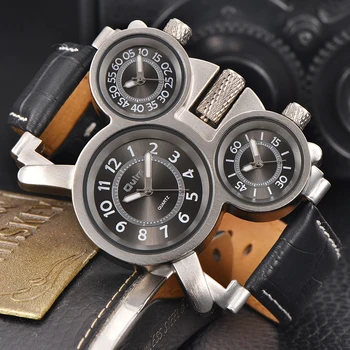 Oulm Casual Leather Wristwatch 3 Time Zone Display Luxury Brand Top Watches for Men Sports Outdoor Quartz Male Clock Watch
Oulm Casual Leather Wristwatch 3 Time Zone Display Luxury Brand Top Watches for Men Sports Outdoor Quartz Male Clock Watch