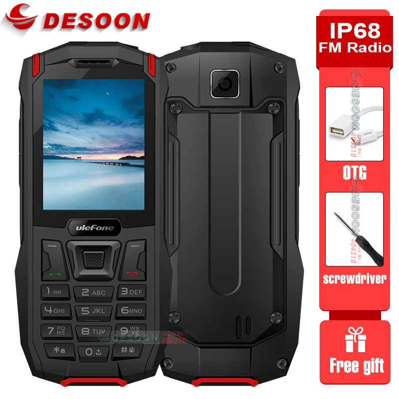 

Ulefone Armor Mini Waterproof IP68 Outdoor Adventures Phone 2.4" MTK6261D Wireless FM Radio 2500mAh 0.3MP Dual SIM Rugged Phone