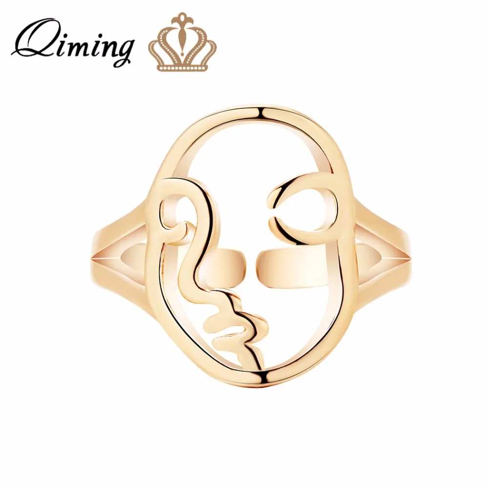 QIMING Ethnic Artist Exaggerated Women Ring Human Face Abstract Rings Gold Knuckle Midi Finger Ring Party Jewelry Gift
QIMING Ethnic Artist Exaggerated Women Ring Human Face Abstract Rings Gold Knuckle Midi Finger Ring Party Jewelry Gift