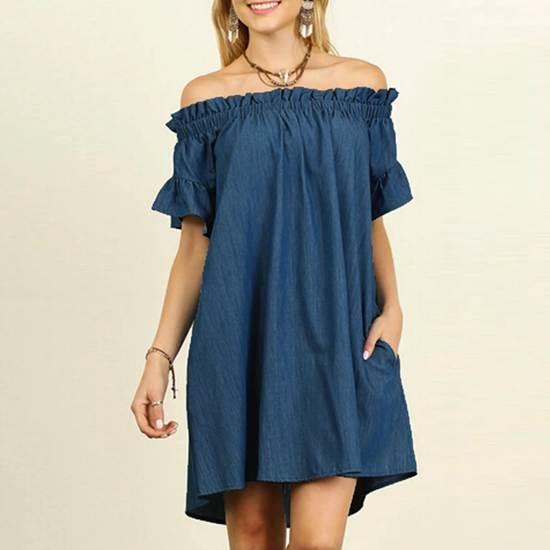 Summer Vintage Women Dresses Sexy Off the Shoulder Backless Casual Party Dress Short Sleeve Loose Solid Slash Neck Ruffles Dress
Summer Vintage Women Dresses Sexy Off the Shoulder Backless Casual Party Dress Short Sleeve Loose Solid Slash Neck Ruffles Dress