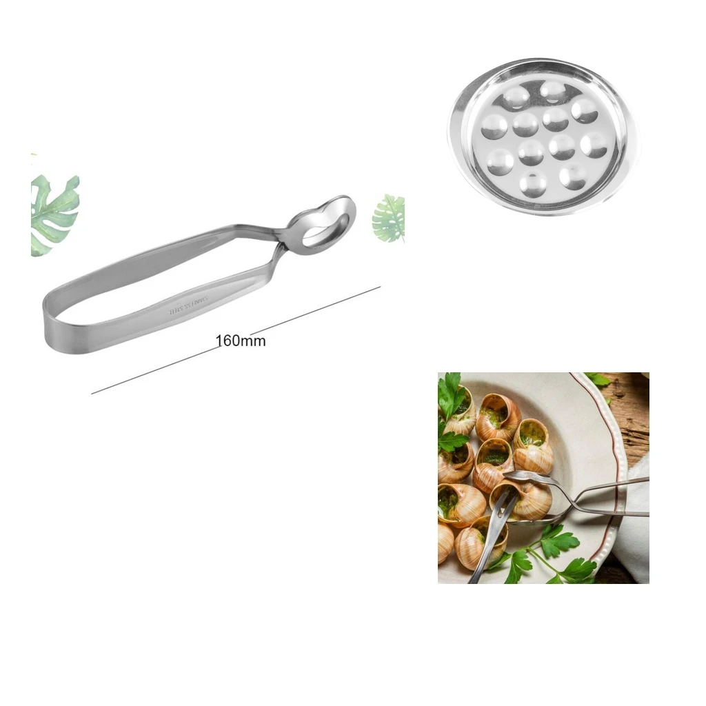 1 Set Stainless Steel Plate Dishes Tong, Snail Escargot Snail Tong and 12 Compartment Holes for Kitchen Cookery Restaurant
1 Set Stainless Steel Plate Dishes Tong, Snail Escargot Snail Tong and 12 Compartment Holes for Kitchen Cookery Restaurant