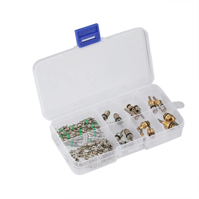 55pcs A/C AC Schrader Valve Cores Assortment for R134a R12 R22 7 kinds AC Kit car-styling car accessories Multicolor New
55pcs A/C AC Schrader Valve Cores Assortment for R134a R12 R22 7 kinds AC Kit car-styling car accessories Multicolor New