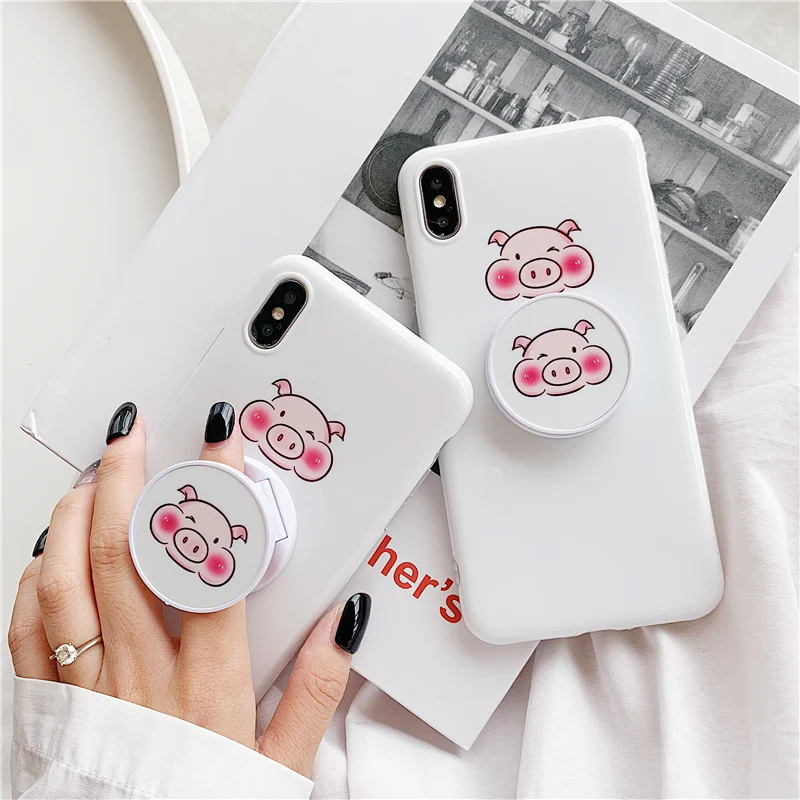 Cute cartoon pig stand case for iphone X XS Max XR case for iphone 6 6s 7 8 Plus Grip stand holder cover soft TPU case capa
Cute cartoon pig stand case for iphone X XS Max XR case for iphone 6 6s 7 8 Plus Grip stand holder cover soft TPU case capa