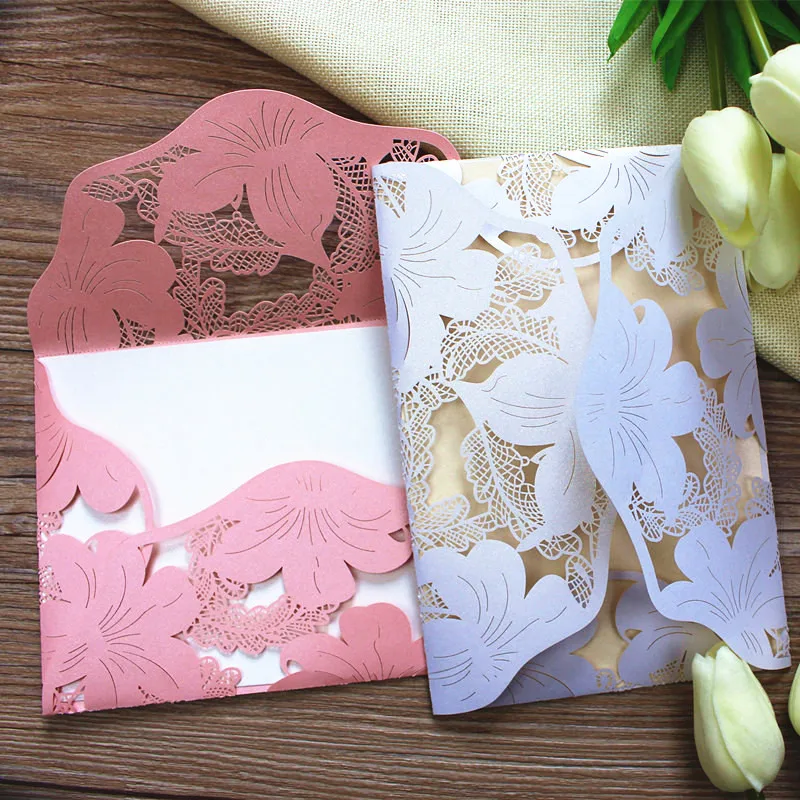 Lily laser cut wedding marriage invitation cards 50pcs white pink pocket fold invitation envelopes vintage invitation cardstock
Lily laser cut wedding marriage invitation cards 50pcs white pink pocket fold invitation envelopes vintage invitation cardstock