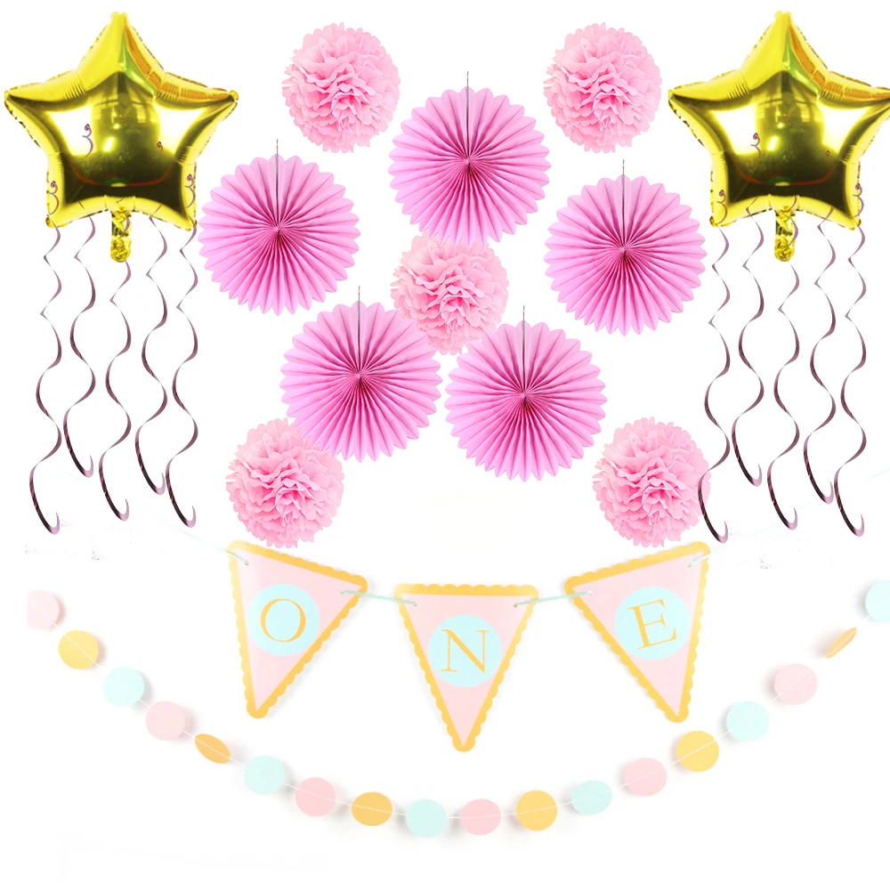 First Birthday Girl Party Decoration Set 14pcs Pink Gold with Foil Balloons Hanging Swirl for Children Baby Kids 1st Birthday
First Birthday Girl Party Decoration Set 14pcs Pink Gold with Foil Balloons Hanging Swirl for Children Baby Kids 1st Birthday