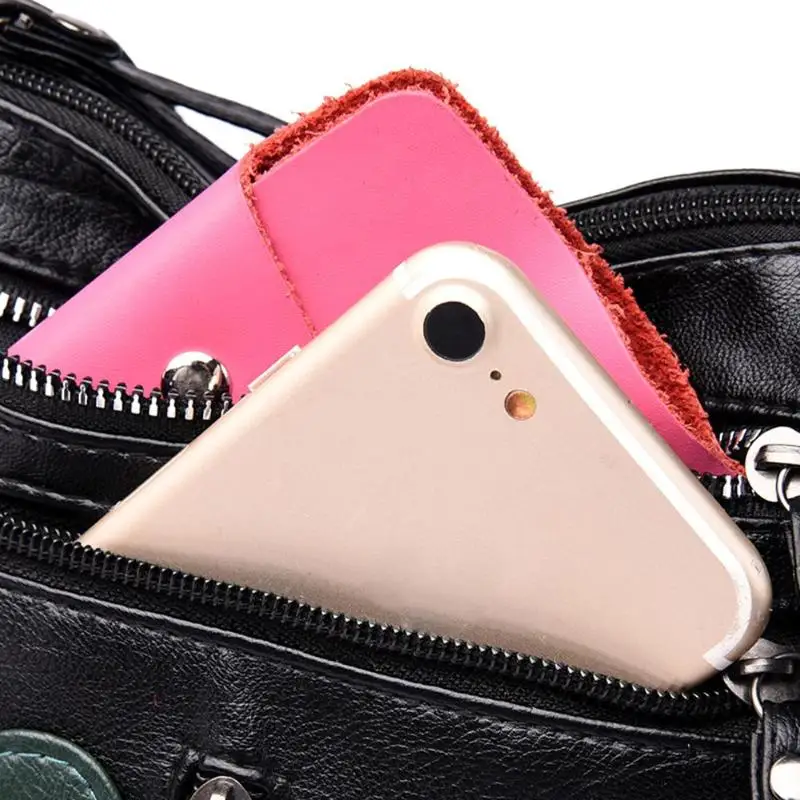 Fashion Women Crossbody Bag Black Soft Washed Leather Shoulder Bag Patchwork Messenger Bag Small Flap Bag for Girls sac a main Fashion Women Crossbody Bag Black Soft Washed Leather Shoulder Bag Patchwork Messenger Bag Small Flap Bag for Girls sac a main