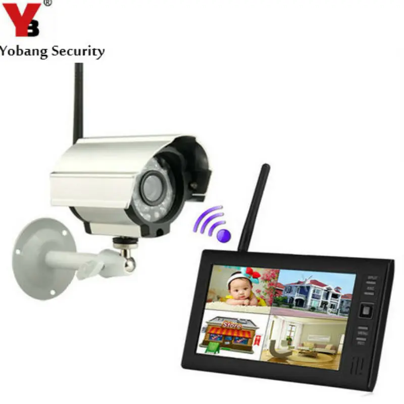 

YobangSecurity Baby Monitor 7"Inch DVR 2.4GHz Wireless 4CH CCTV DVR NVR Security Camera Video Surveillance System (1 Camera kit)