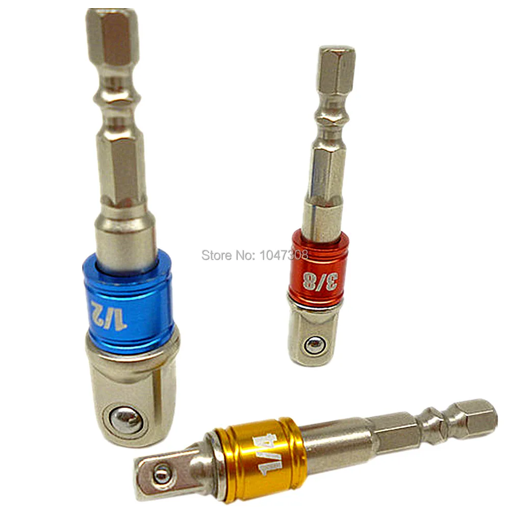 3pcs Socket Adapter Hex Shank to 1/4" 3/8" 1/2" Impact Drill Bit Driver Socket Drive Hex Drill Power Sockets Adaptor Exension
3pcs Socket Adapter Hex Shank to 1/4" 3/8" 1/2" Impact Drill Bit Driver Socket Drive Hex Drill Power Sockets Adaptor Exension