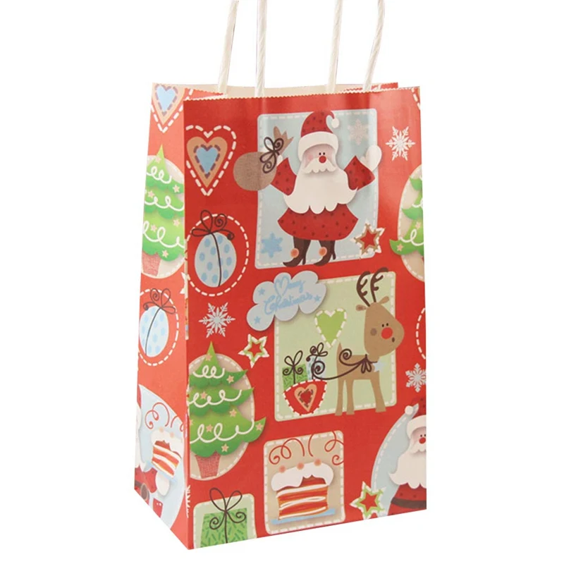 hot sale merry christmas gift bag with handle decoration paper