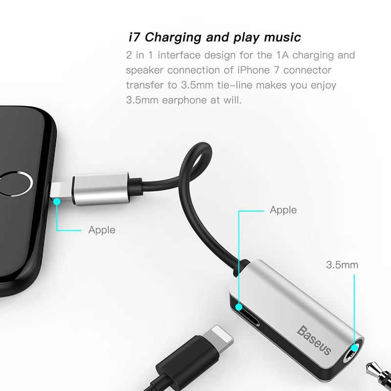 Baseus Aux Audio Cable Adapter for iPhone 7 Earphone Cable for Apple to 3.5mm Headphone Jack Adapter for iPhone 7 Plus Aux Cable
Baseus Aux Audio Cable Adapter for iPhone 7 Earphone Cable for Apple to 3.5mm Headphone Jack Adapter for iPhone 7 Plus Aux Cable